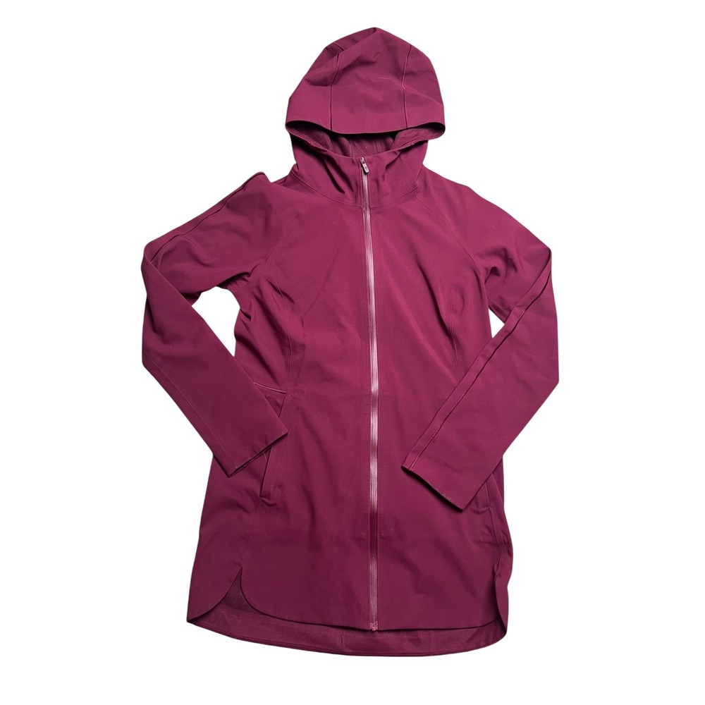 Lululemon RepelShell Softshell Jacket Red Merlot Full Zip Fleece Lined Size 4